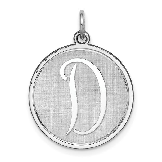 27mm x 20mm Solid 925 Sterling Silver Brocaded Initial Letter A Alphabet Charm Pendant
